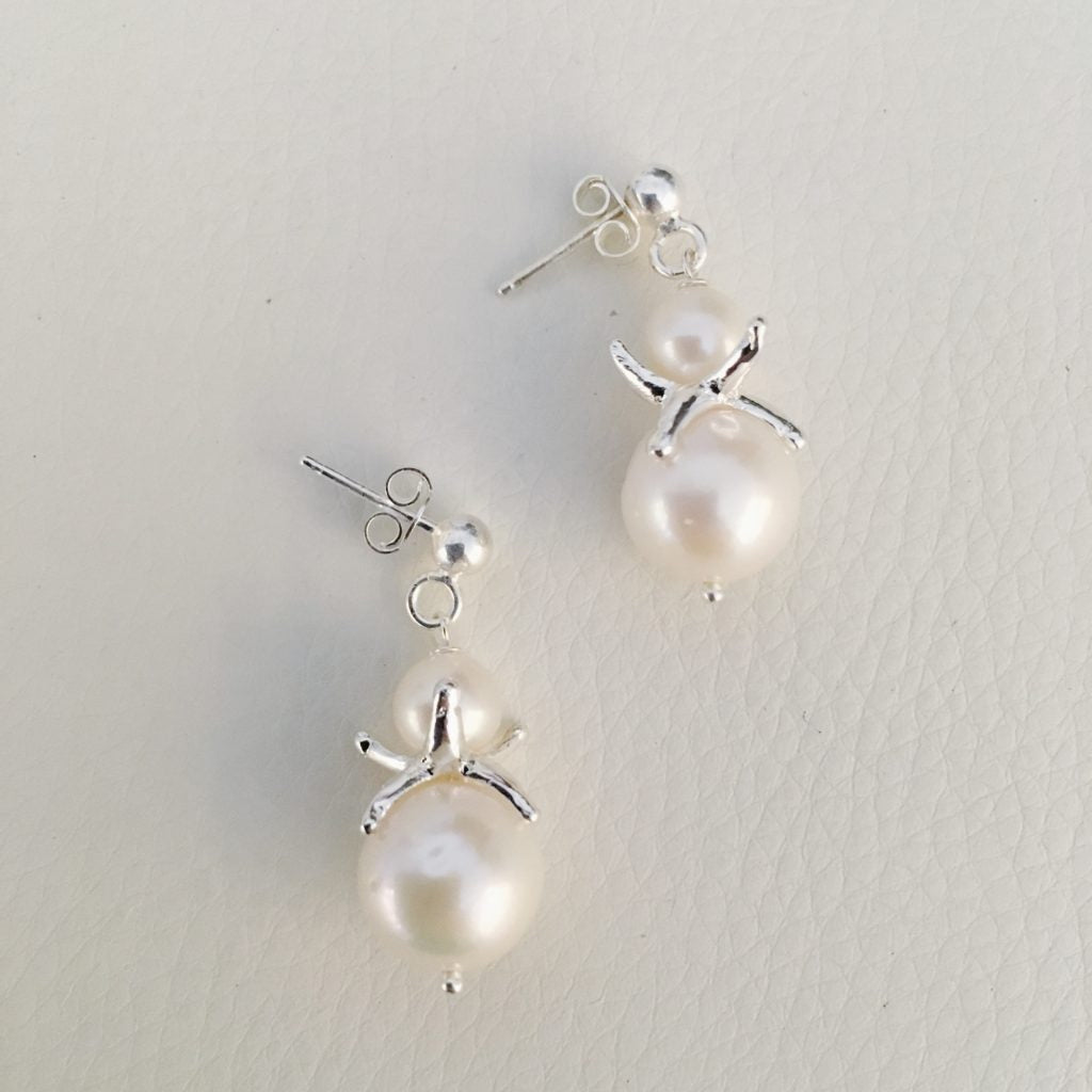 Orecchini corone perle