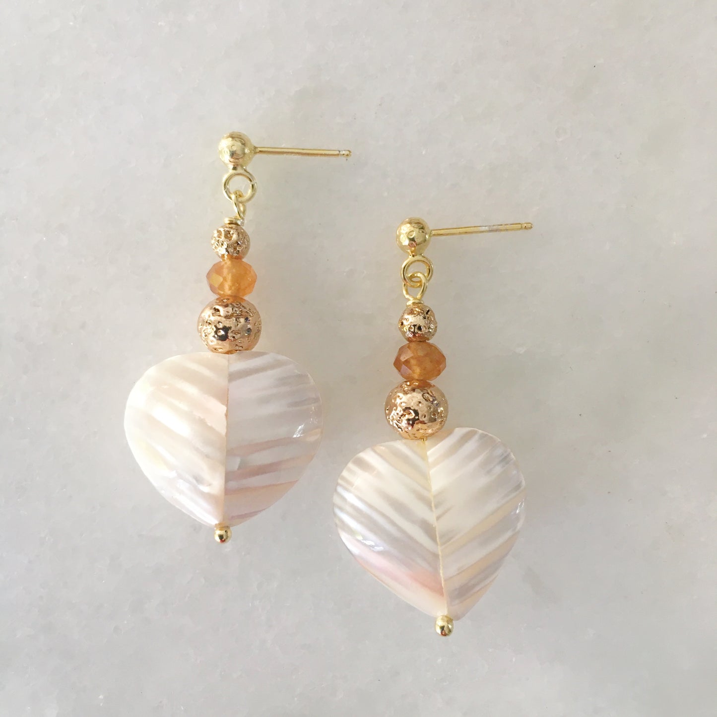 Orecchini cuore arancio