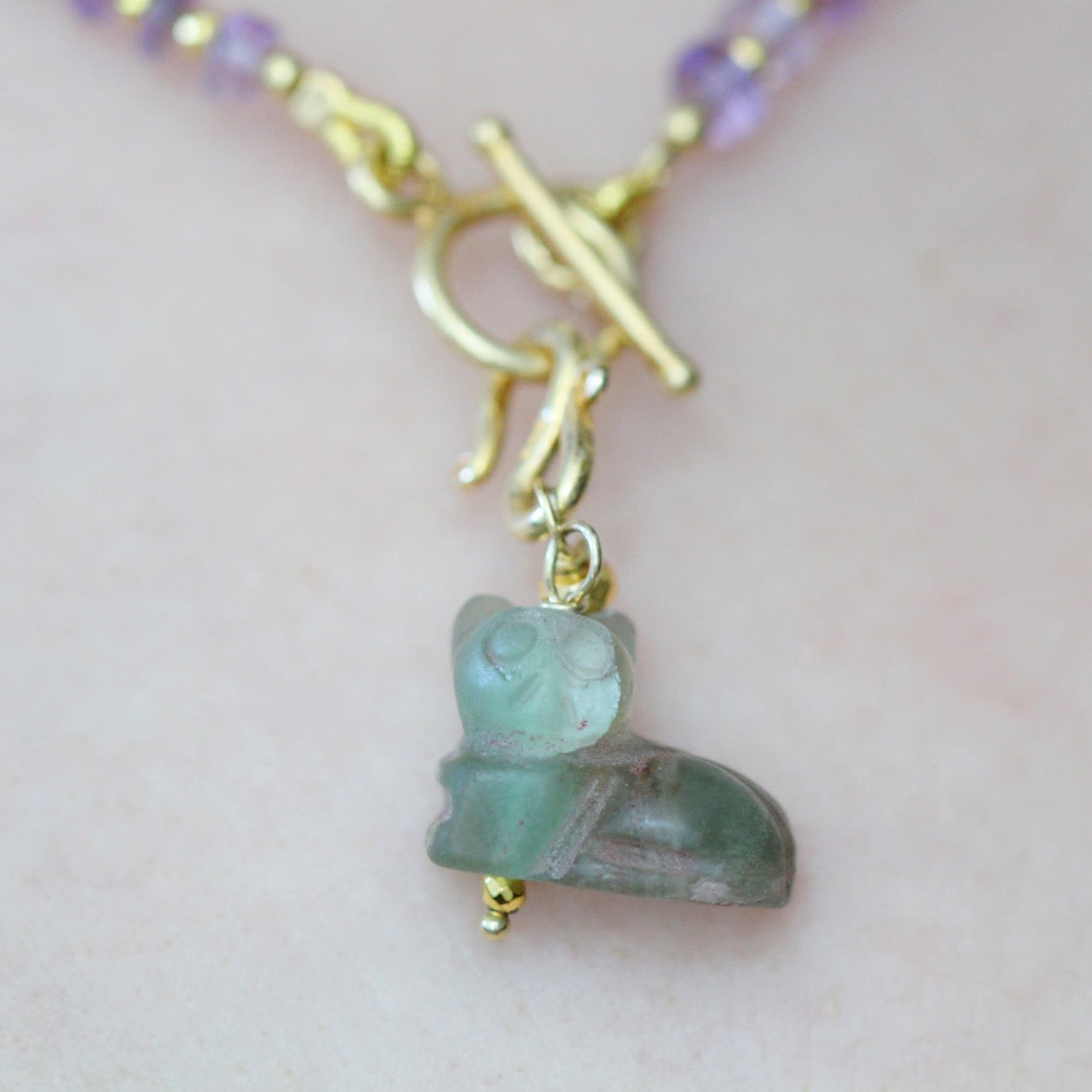 Ciondolo Gatto Fluorite