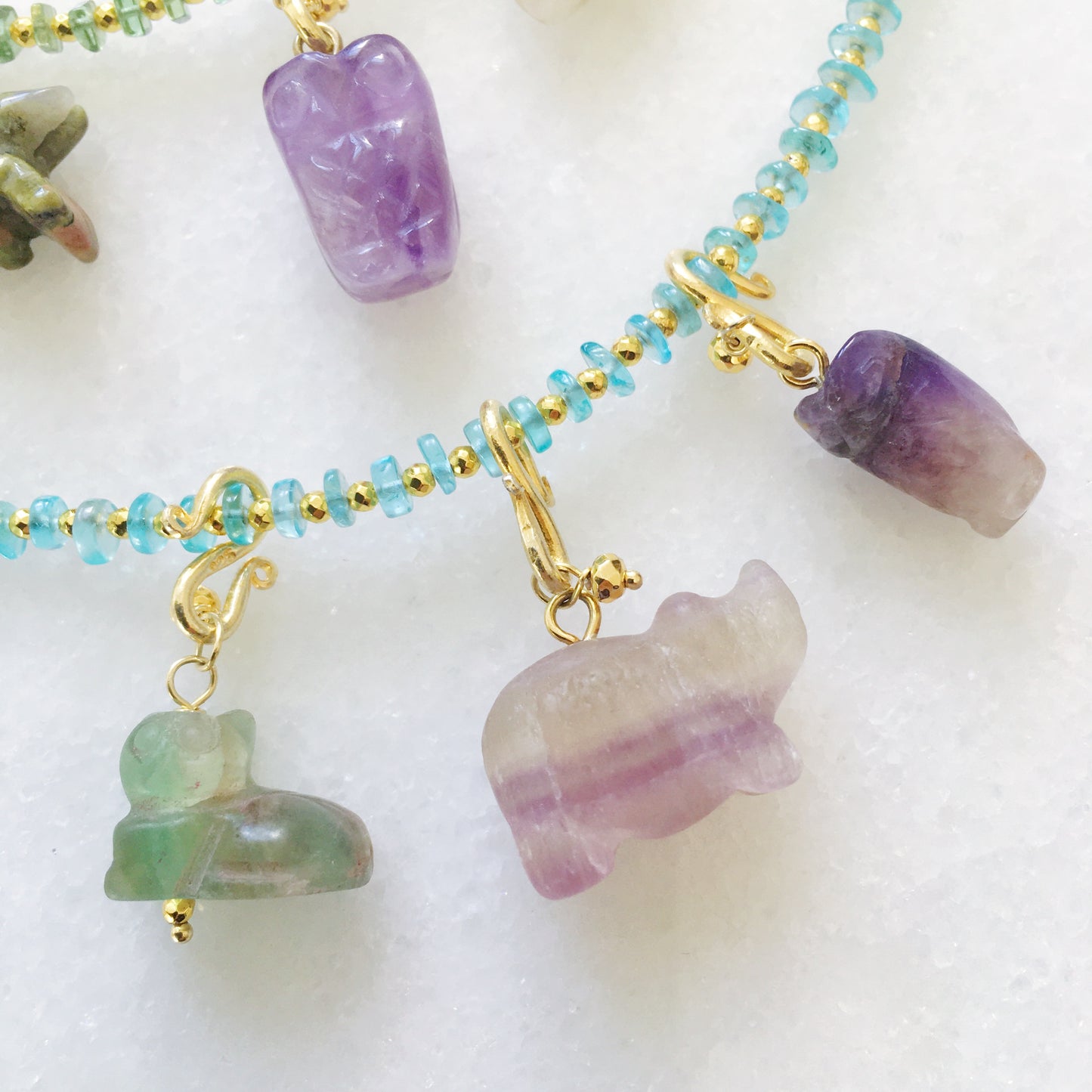 Ciondolo Gatto Fluorite