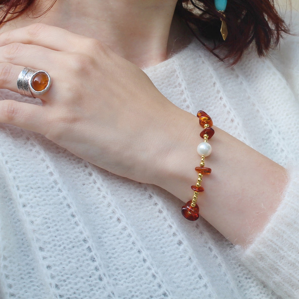 Bracciale Perla e Ambre