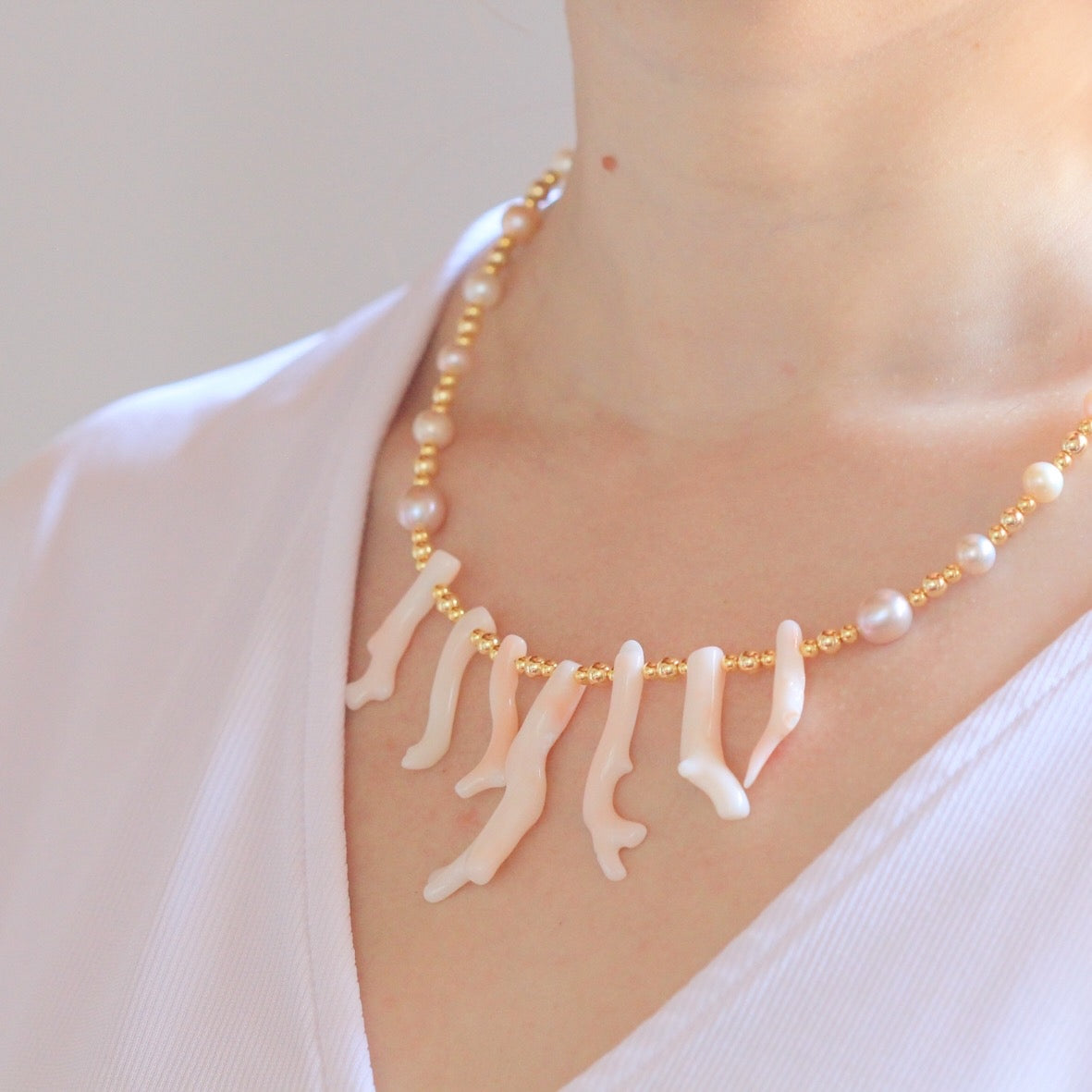 Collana corallo rosa