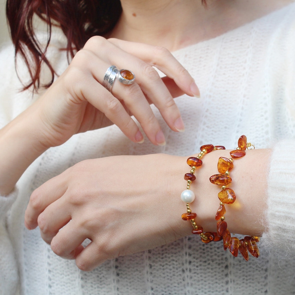 Bracciale Perla e Ambre