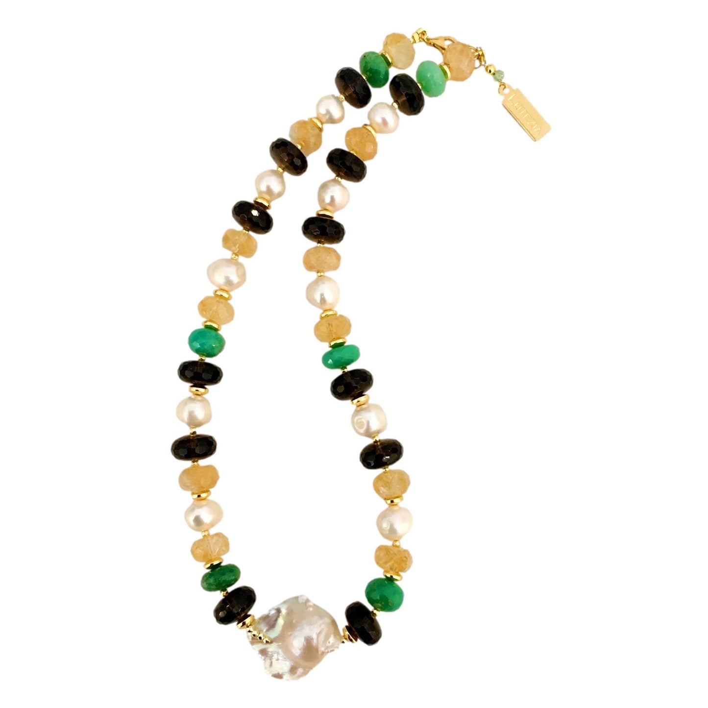 Collana perle e quarzi