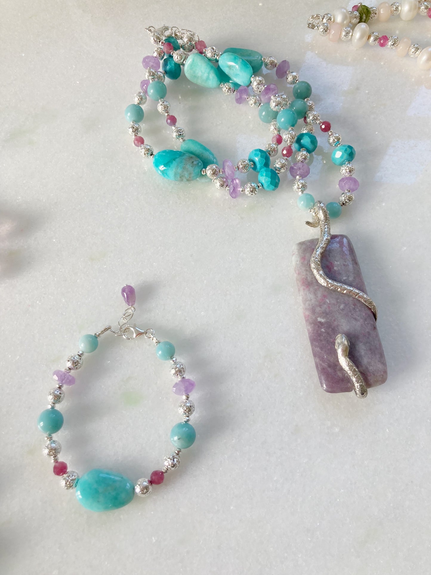 Bracciale serpente azzurro