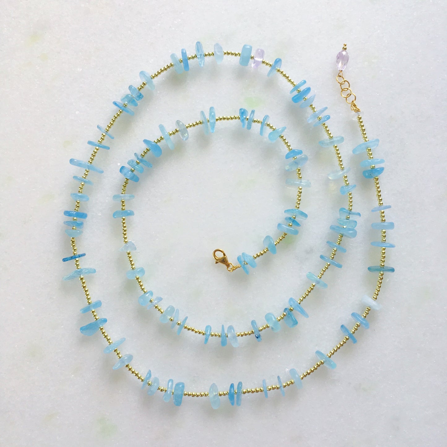 Collana essenziale acquamarina