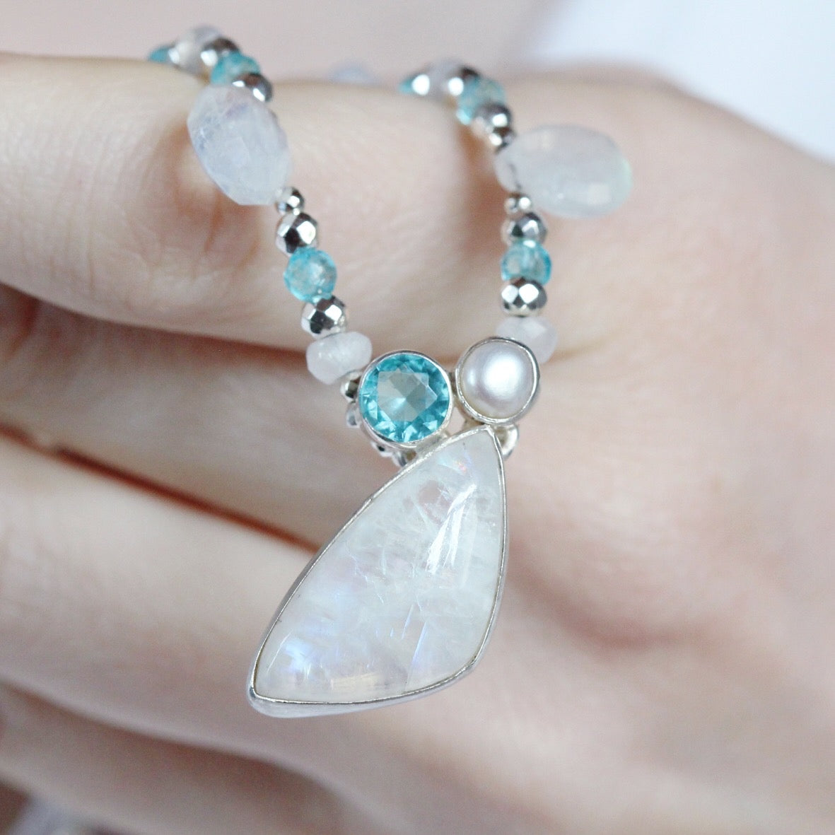 Collana mosaico pietra di luna