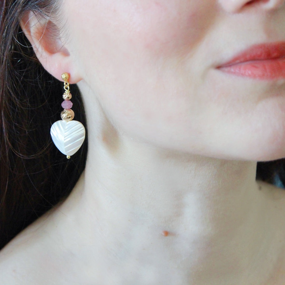 Orecchini cuore arancio