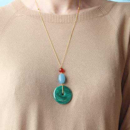 Ciondolo phi di Malachite n.3