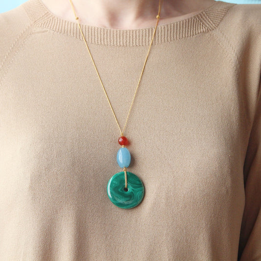 Ciondolo phi di Malachite n.3