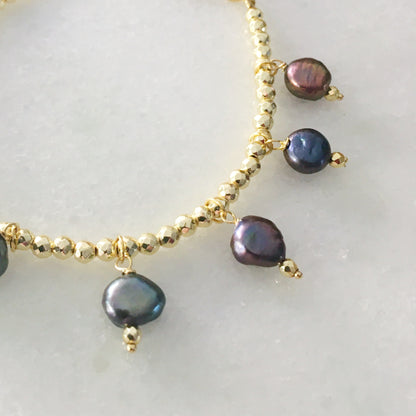 Bracciale Charms di perle viola
