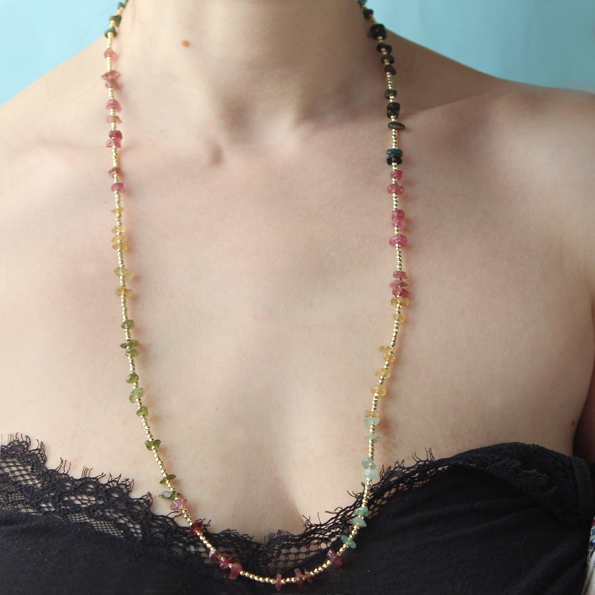 Collana essenziale tormaline