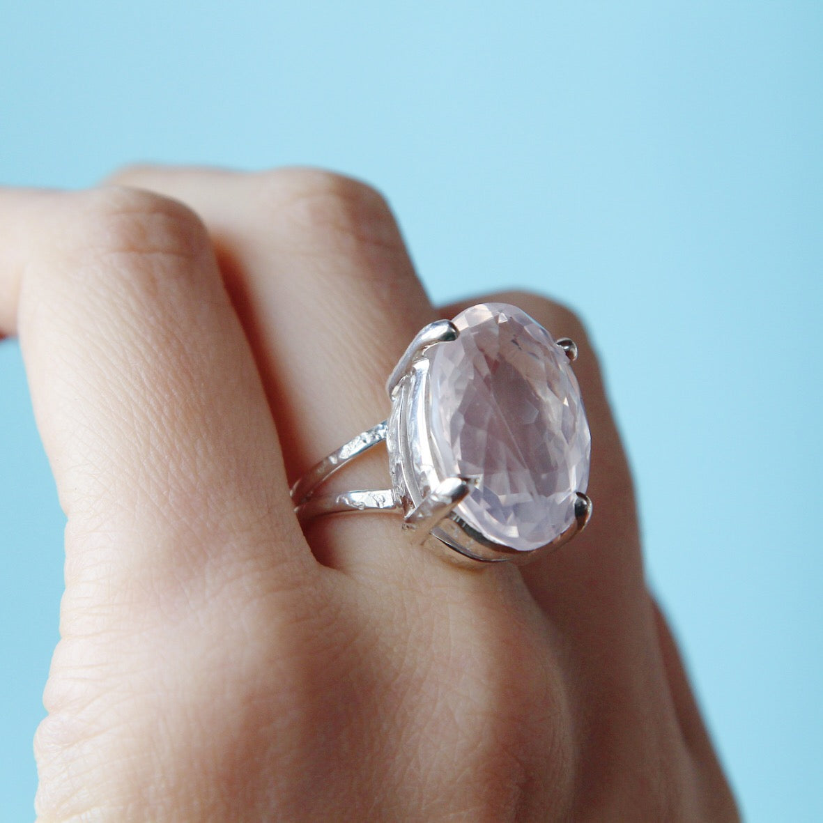 Anello Quarzo rosa