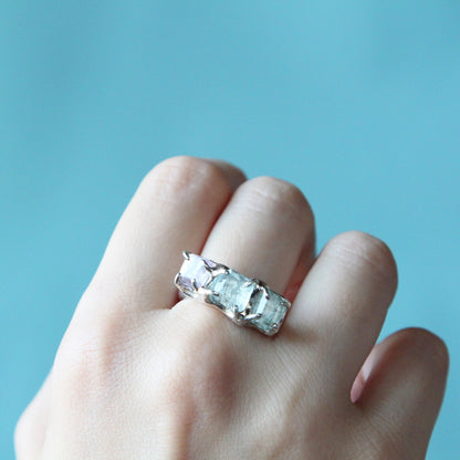 Anello trilogy acquamarina