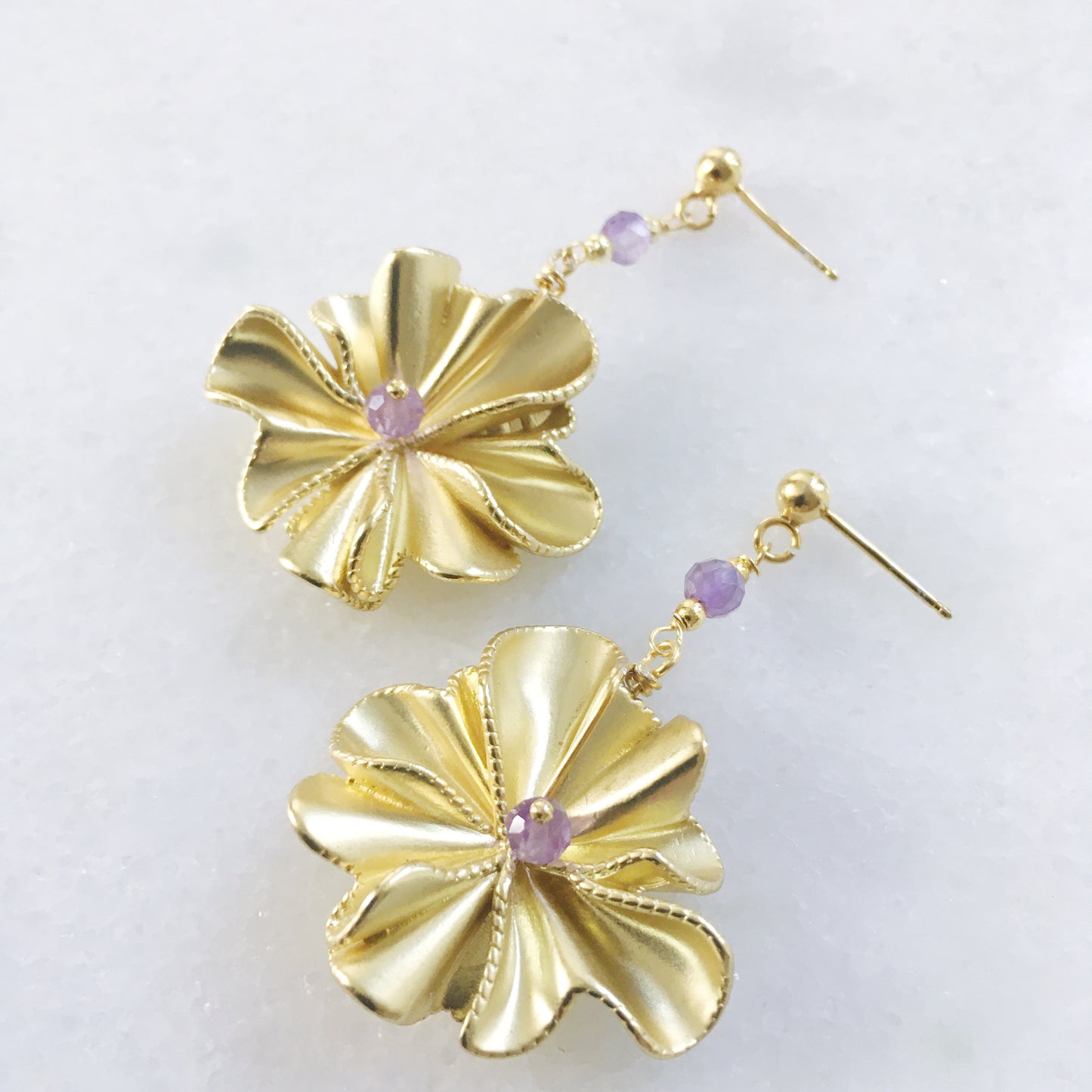 Orecchini Peonia viola