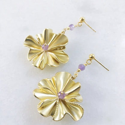 Orecchini Peonia viola