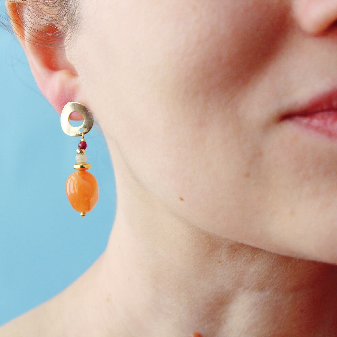 Orecchini Orchidea Arancio