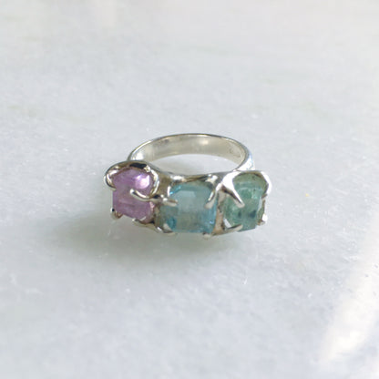 Anello trilogy acquamarina