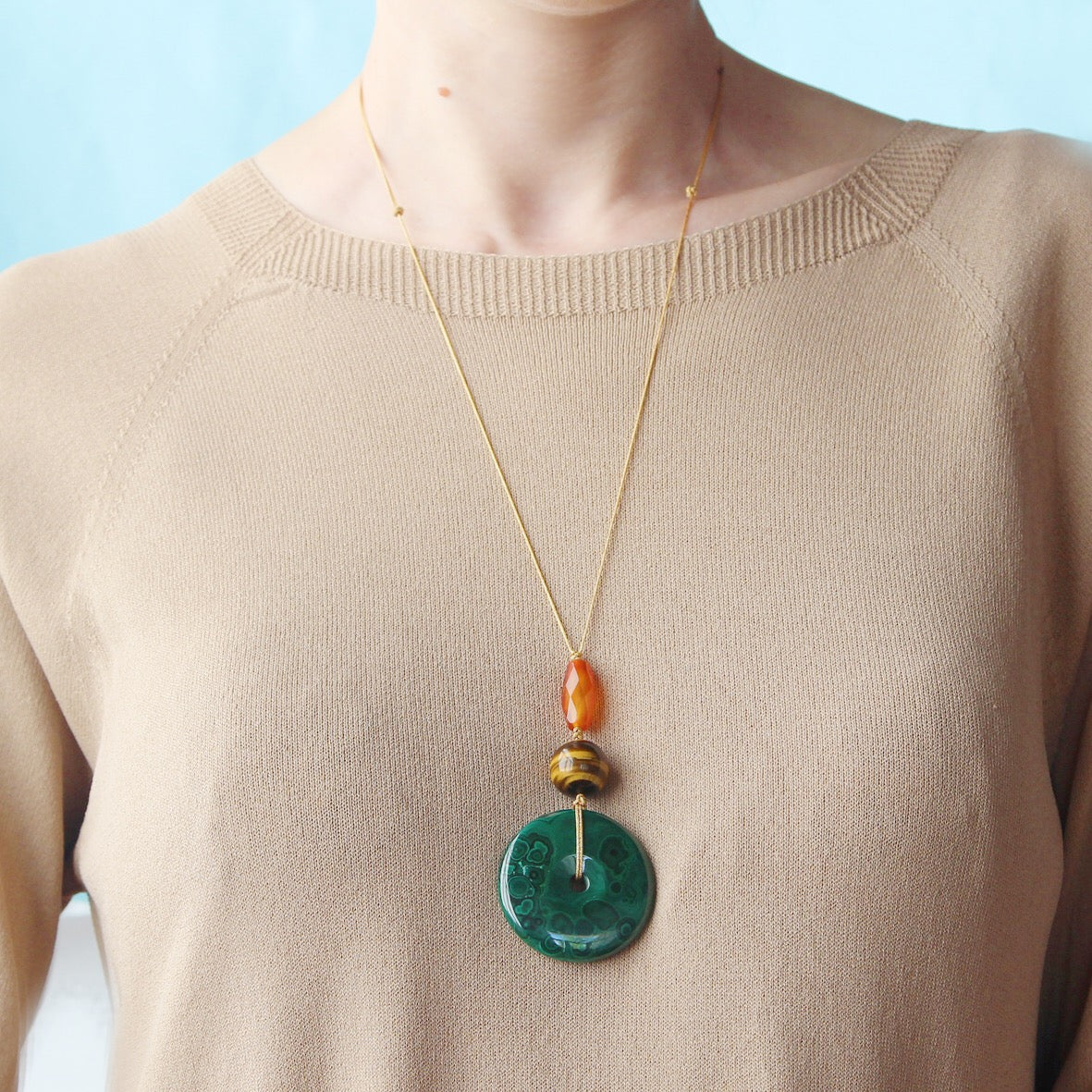 Ciondolo phi di Malachite n.4