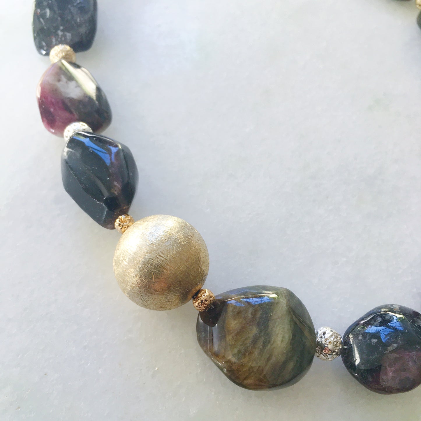 Collana sfera e tormaline