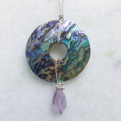 Ciondolo Phi Abalone ametista