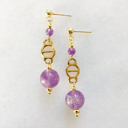 Orecchini Decò viola corti