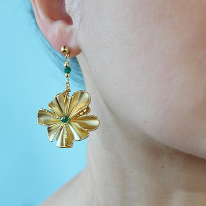 Orecchini Peonia verde