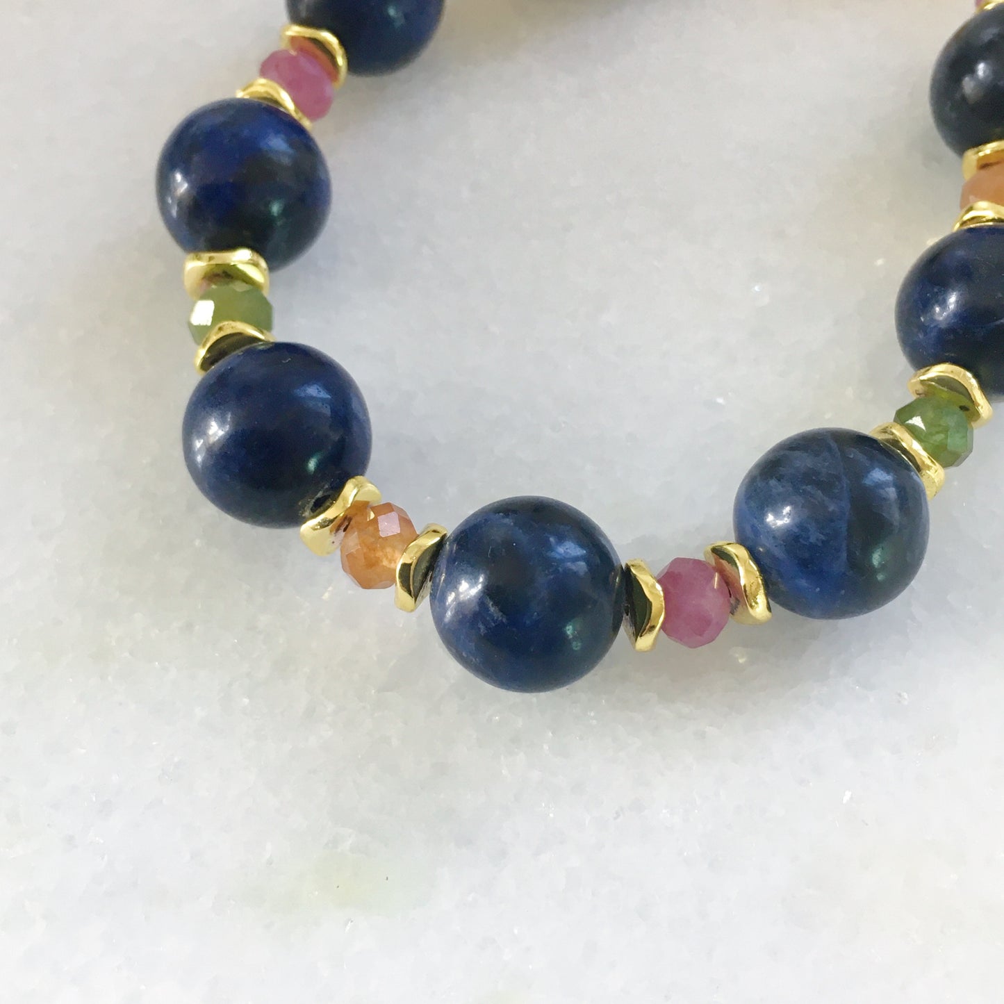 Bracciale sodalite e quarzi