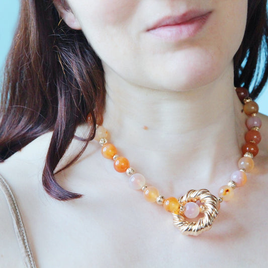 Collana magnolia arancio