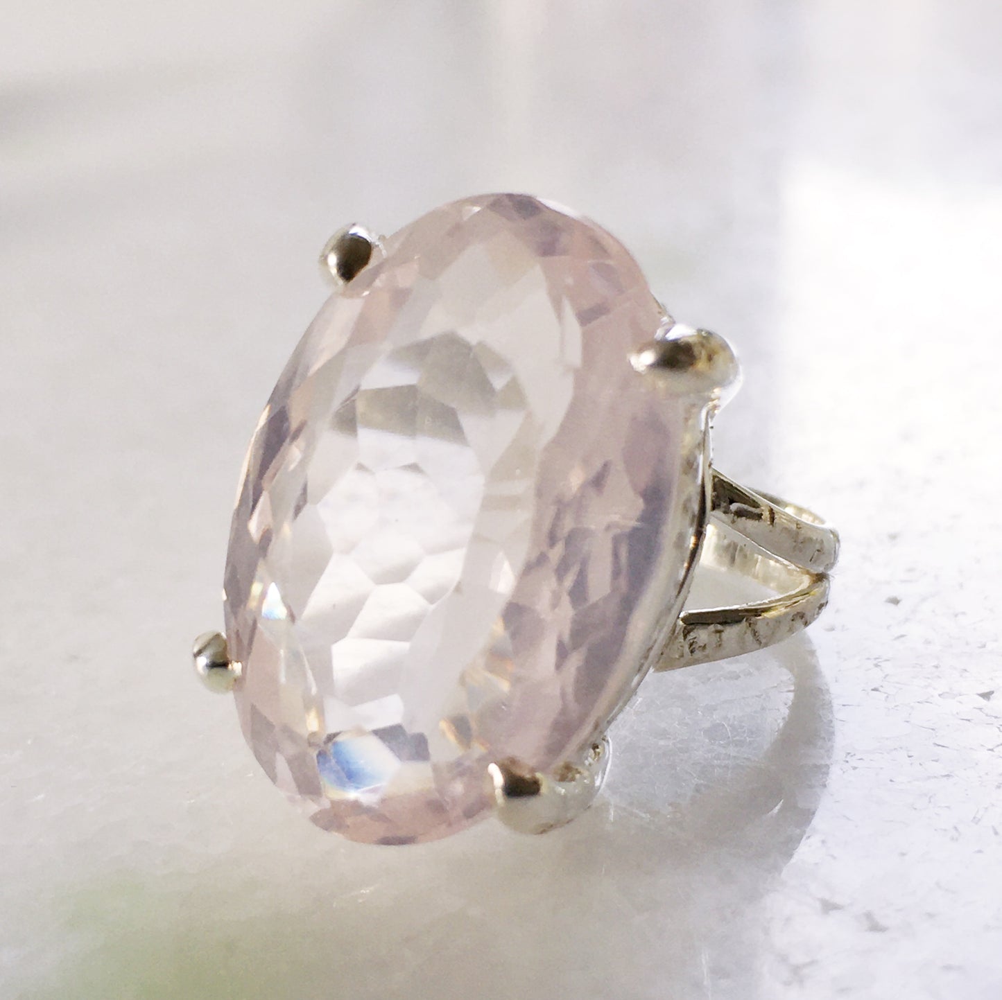 Anello Quarzo rosa