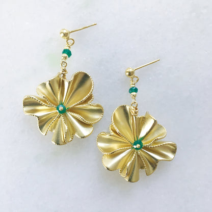 Orecchini Peonia verde