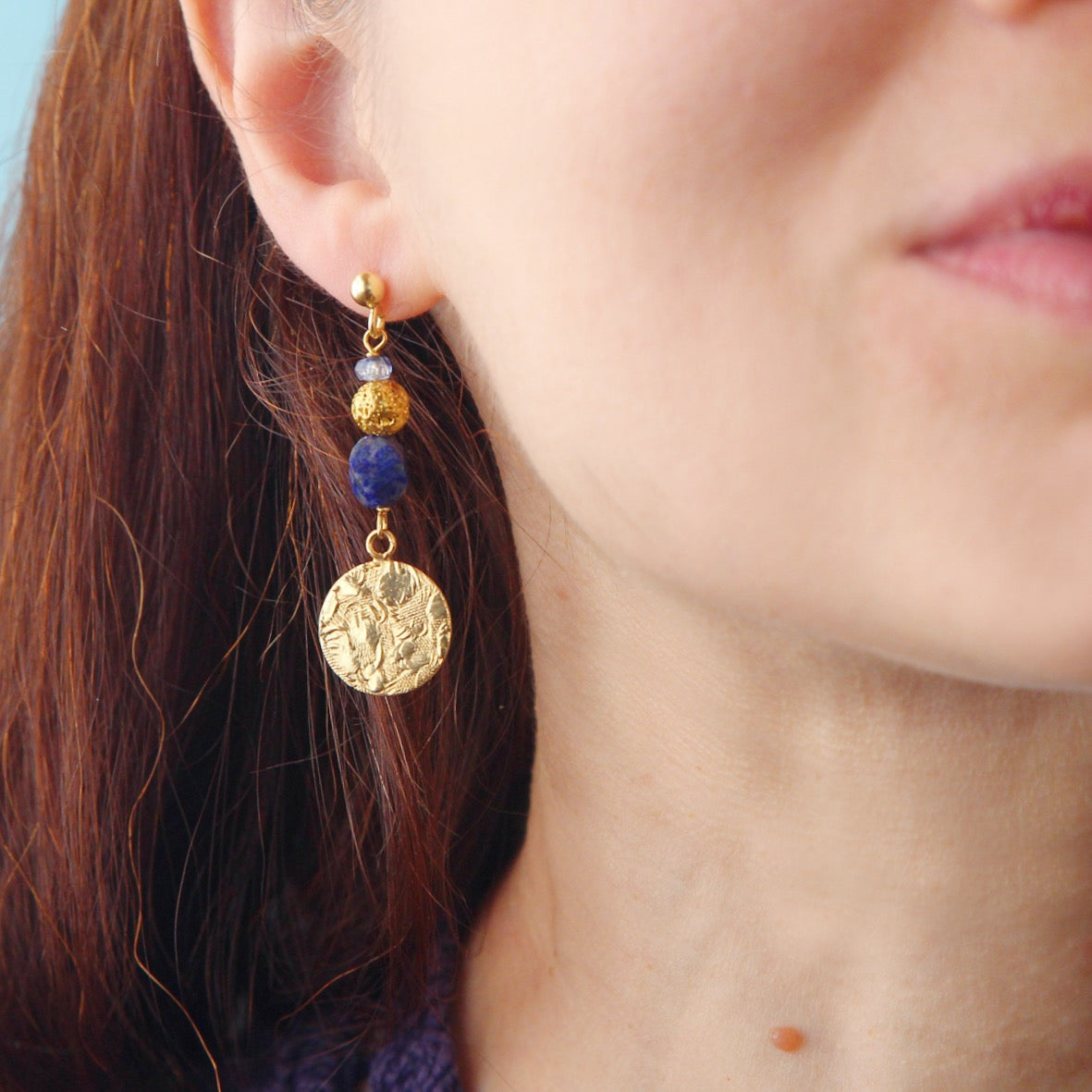 Orecchini aura lapis