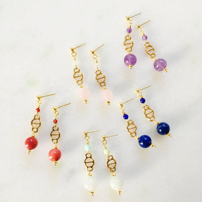 Orecchini Decò viola corti