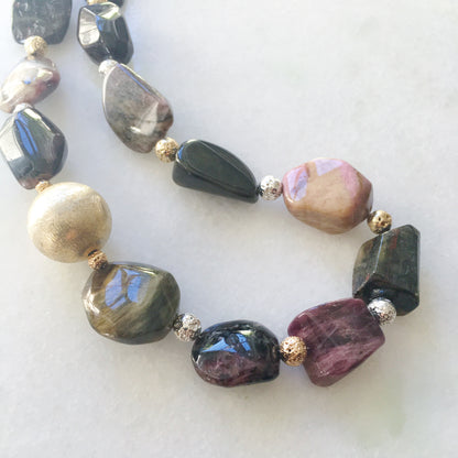 Collana sfera e tormaline