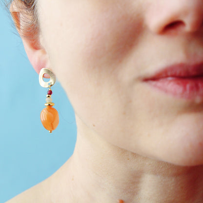 Orecchini Orchidea Arancio