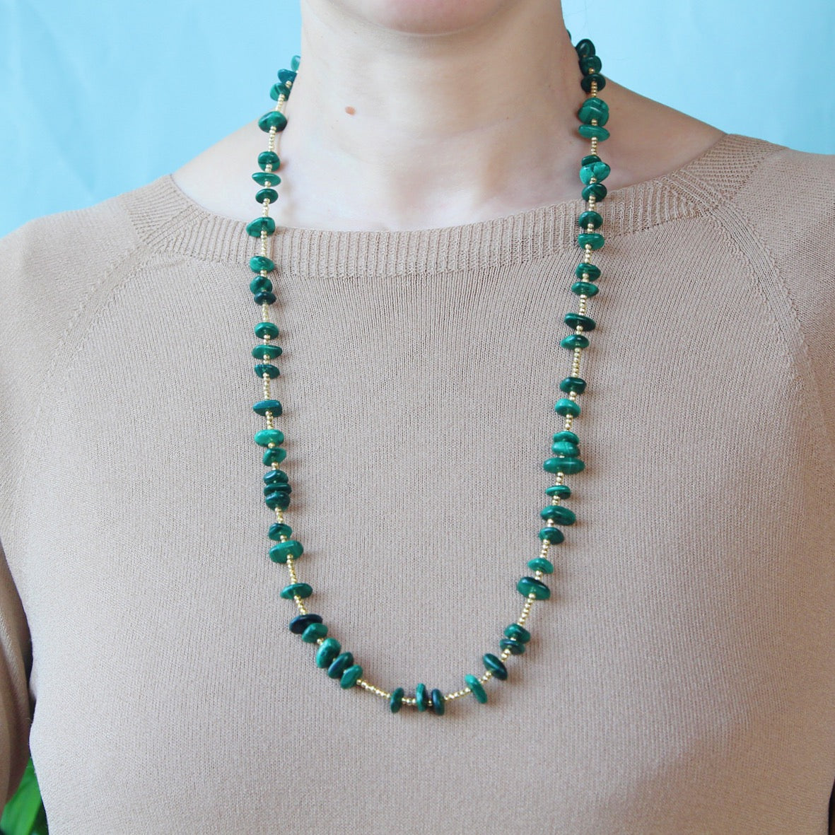 Collana essenziale malachite