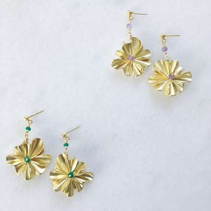 Orecchini Peonia verde