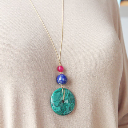 Ciondolo phi di Malachite n.1