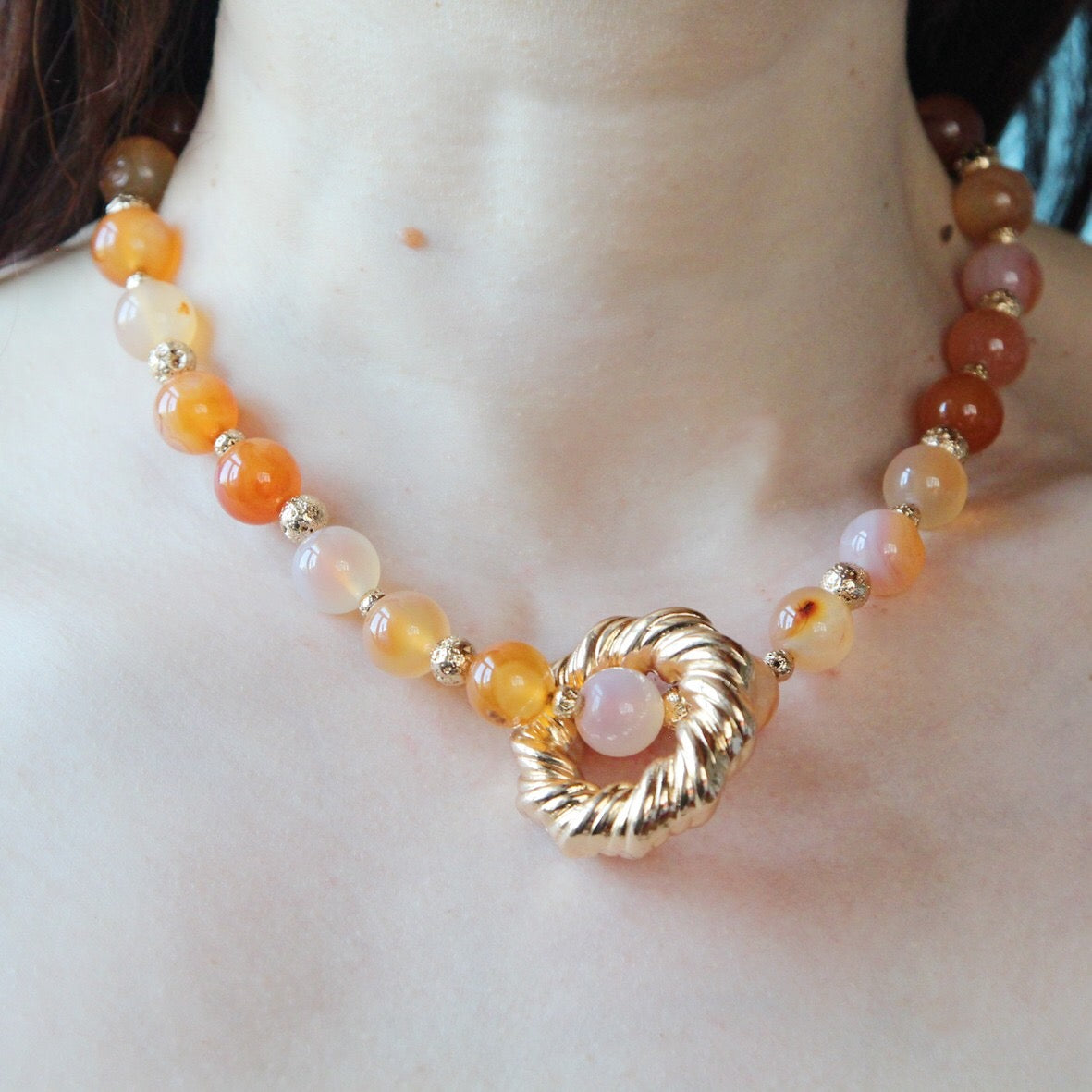 Collana magnolia arancio