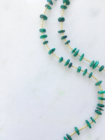 Collana essenziale malachite