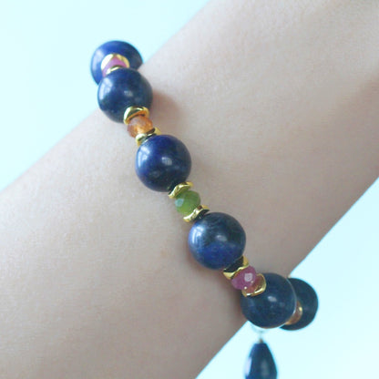 Bracciale sodalite e quarzi