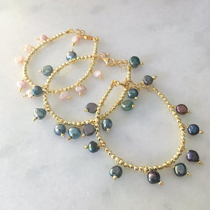 Bracciale Charms di perle viola