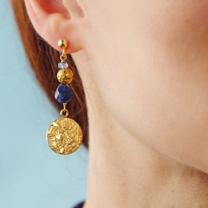 Orecchini aura lapis