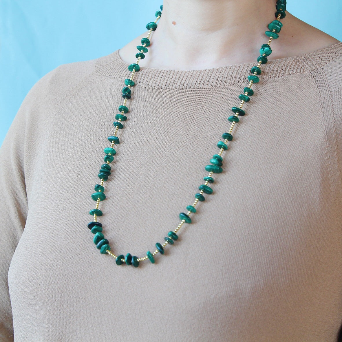 Collana essenziale malachite