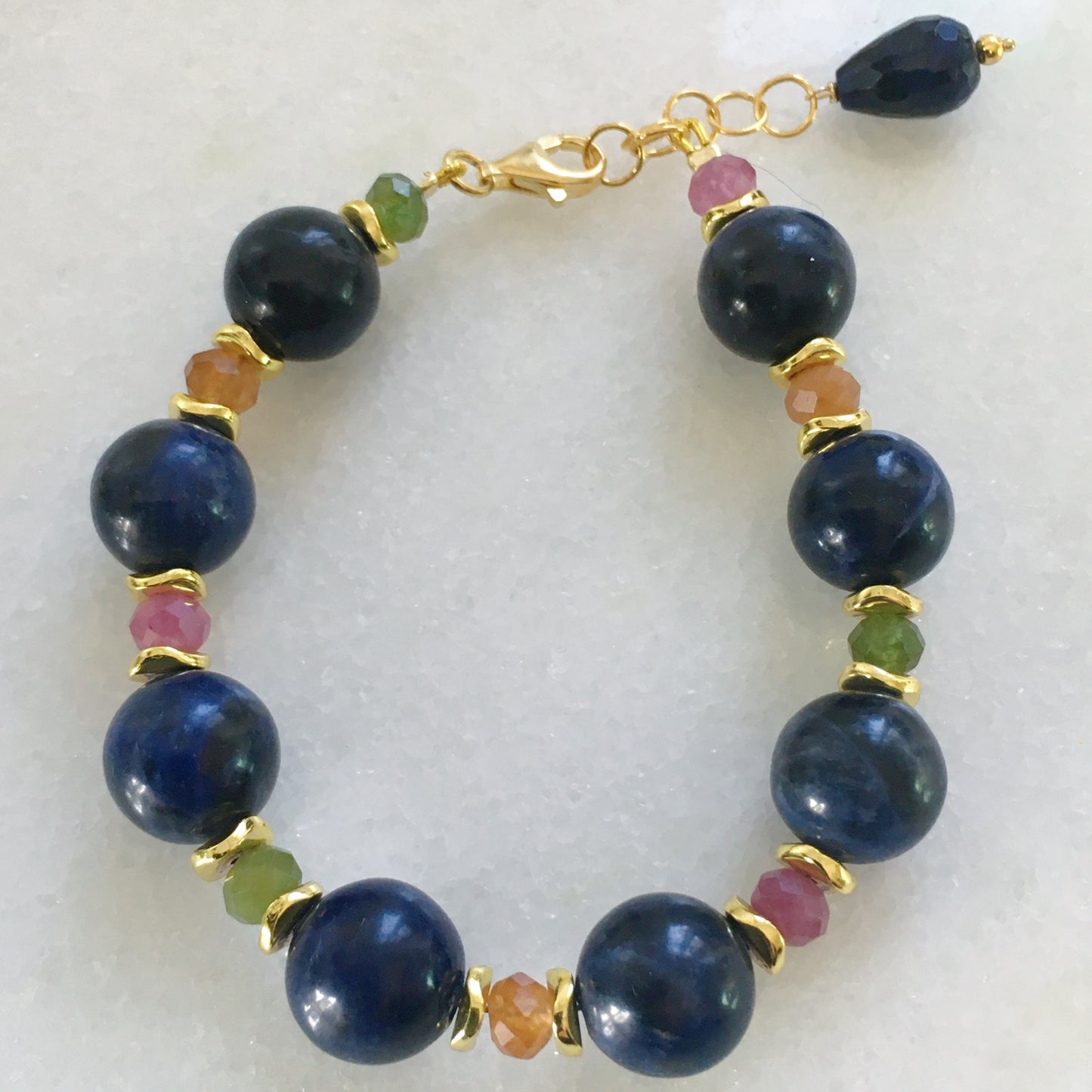 Bracciale sodalite e quarzi