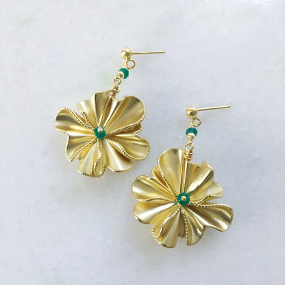 Orecchini Peonia verde