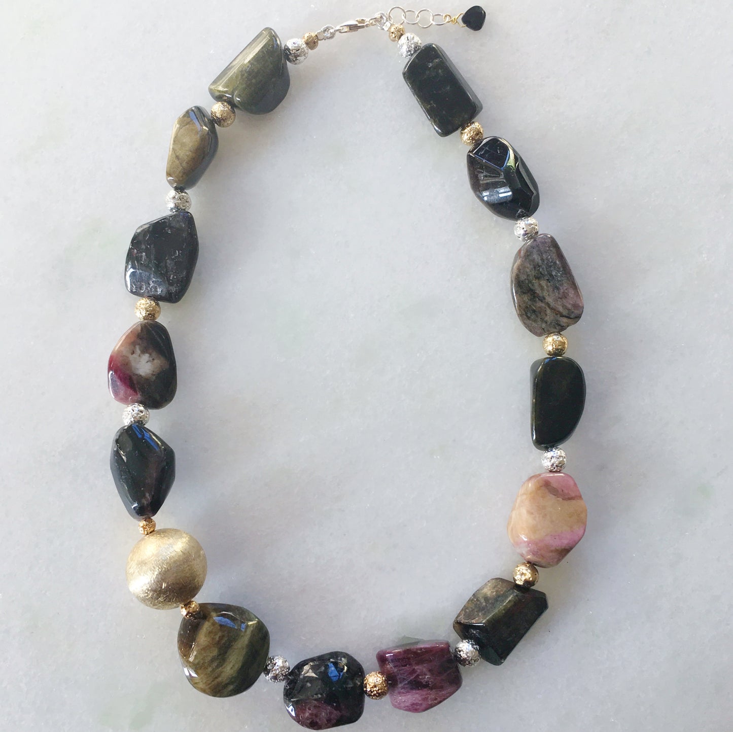 Collana sfera e tormaline