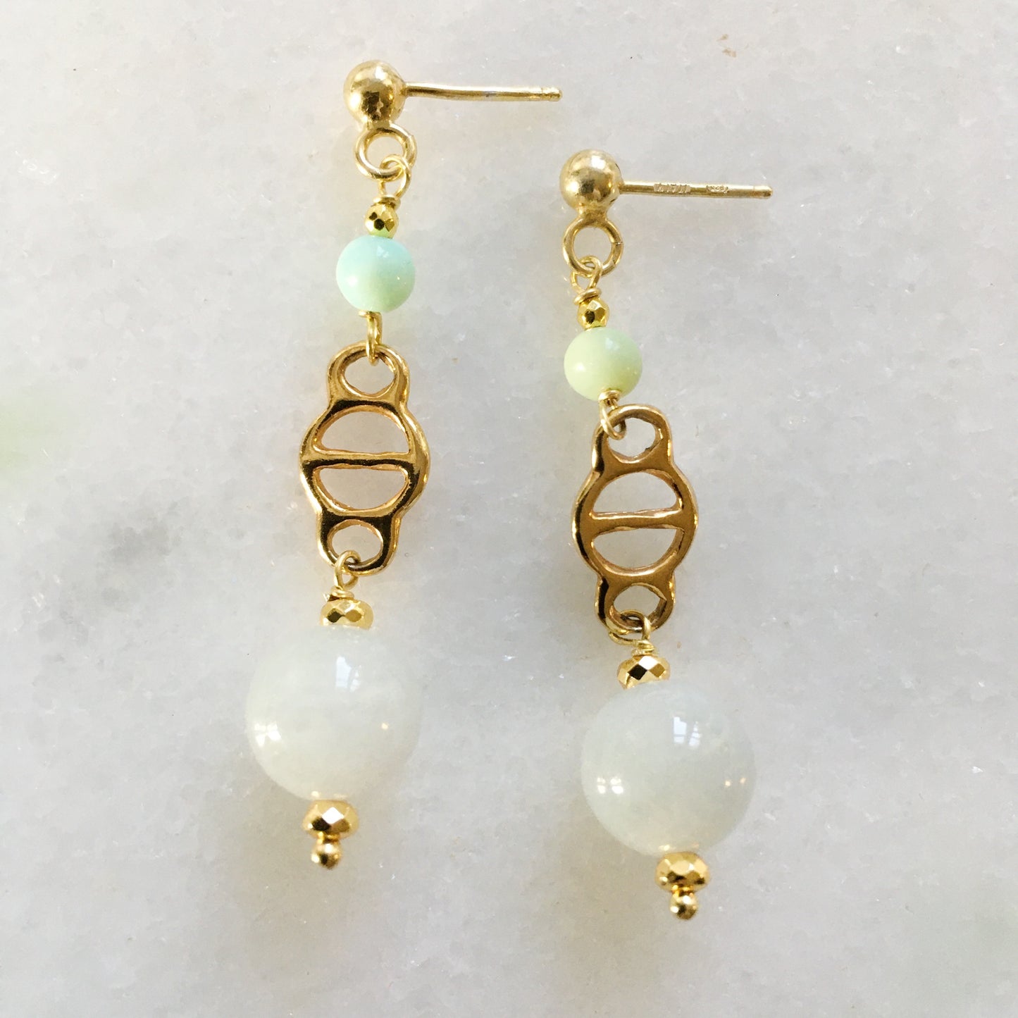 Orecchini Decò azzurri corti