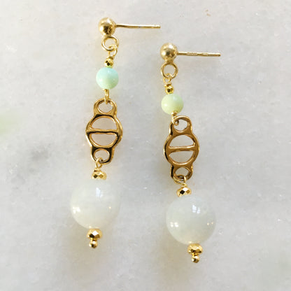 Orecchini Decò azzurri corti