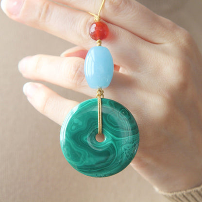 Ciondolo phi di Malachite n.3